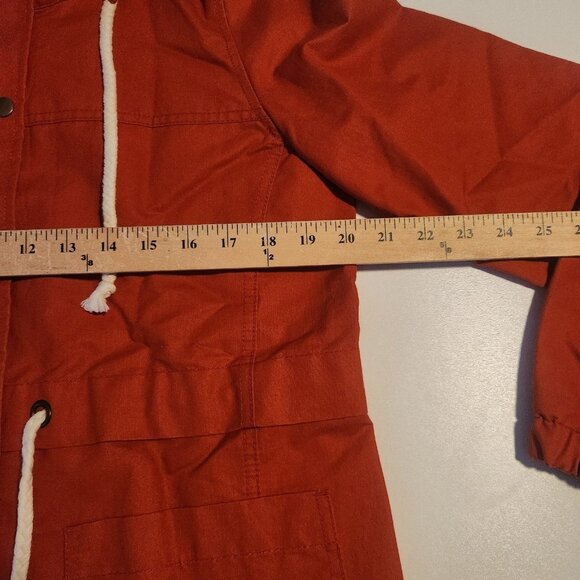 Ann Taylor LOFT Anorak Utility Jacket Hooded Lined Red Womens Medium NEW NWT - Picture 12 of 15